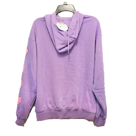 My Little Pony Retro 80’s Heart Graphic Purple Fleece Lined Pullover Sweatshirt - Picture 5 of 9
